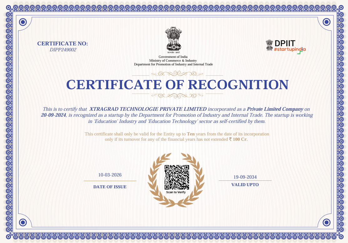 DPIIT Startup India Certificate